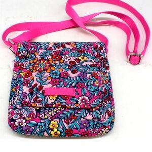 Vera Bradley Carson Pink Floral Quilted Fabric Cell Crossbody Bag Rare
